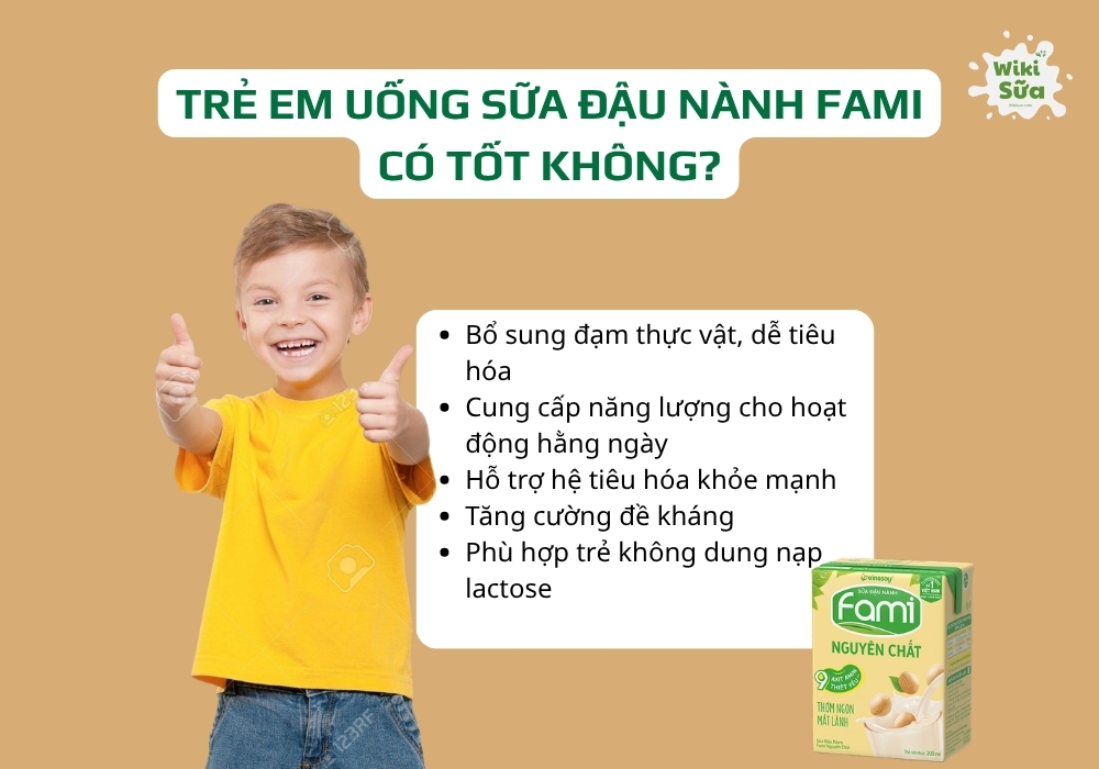 Trẻ em uống sữa đậu nành Fami có tốt không?