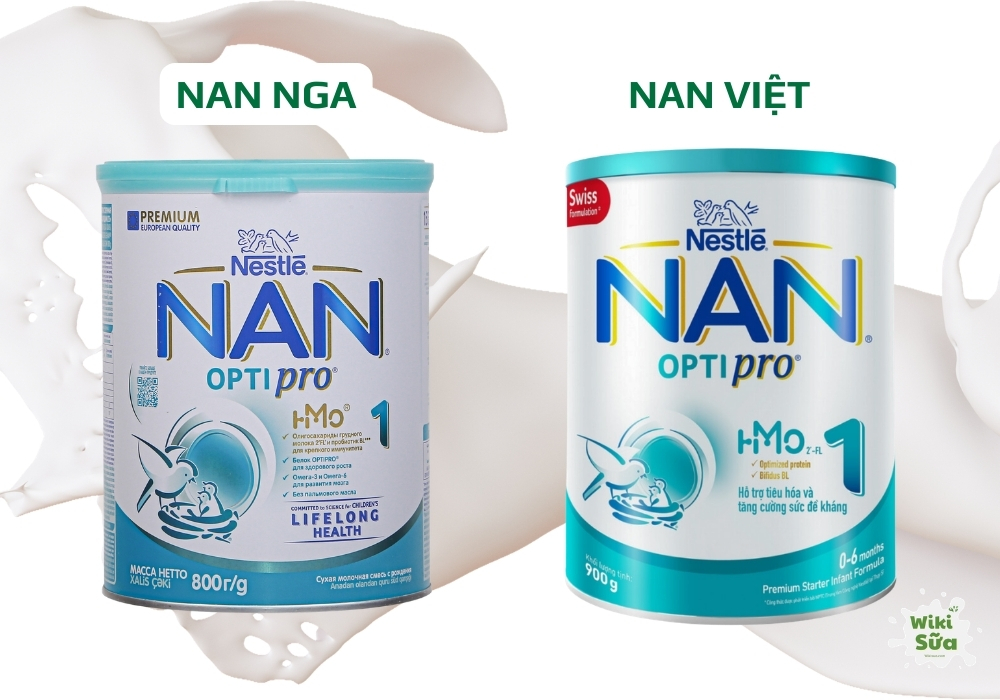 Sữa NAN Nga và sữa NAN Việt khác nhau như thế nào?