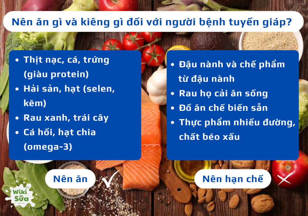 thực phẩn nên ăn và nên kiêng khi bị tuyến giáp