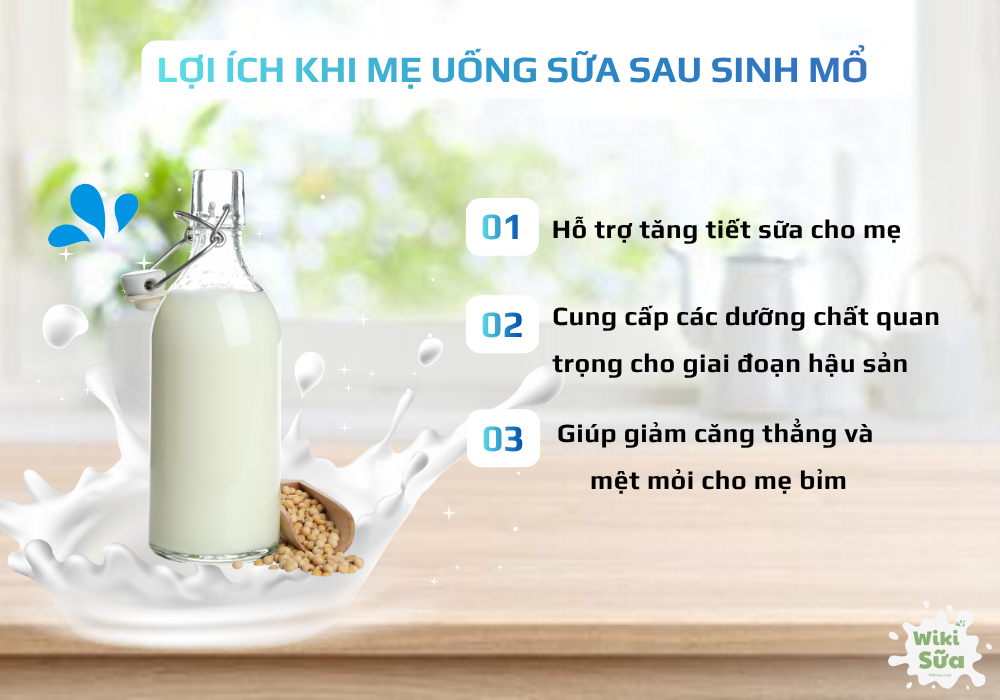 Lợi ích của việc bổ sung sữa cho mẹ sau sinh mổ