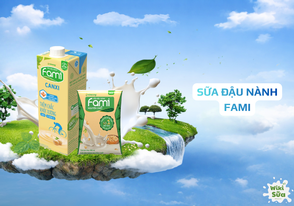 Sữa đậu nành Fami – nguồn đạm thực vật lành tính, hỗ trợ mẹ sau sinh mổ bổ sung dinh dưỡng nhẹ nhàng.