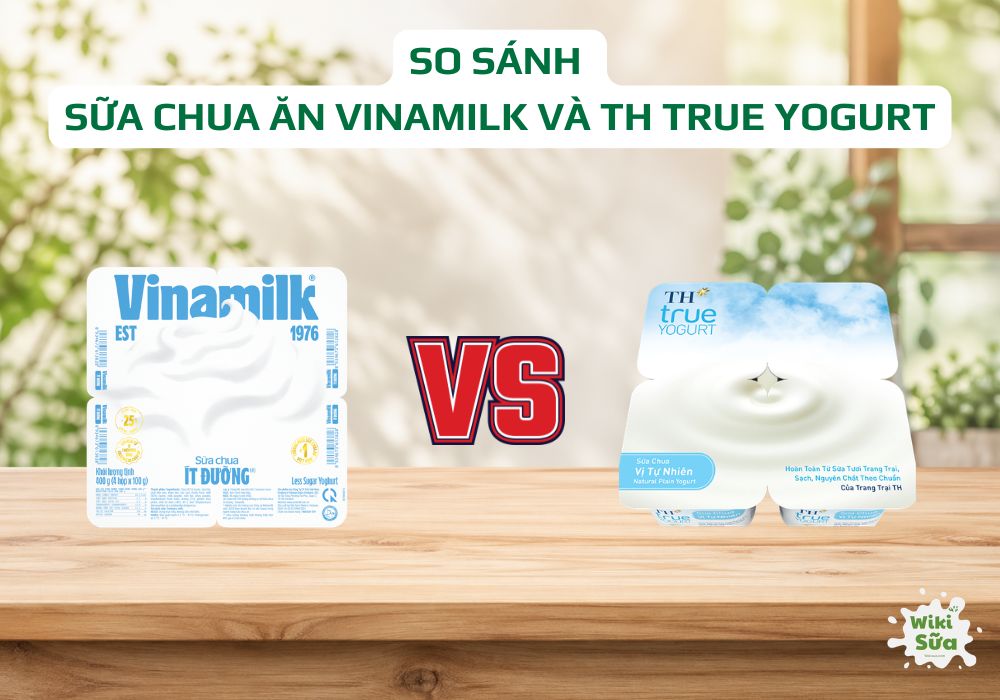 so sánh sữa chua ăn vinamilk và th true yogurt