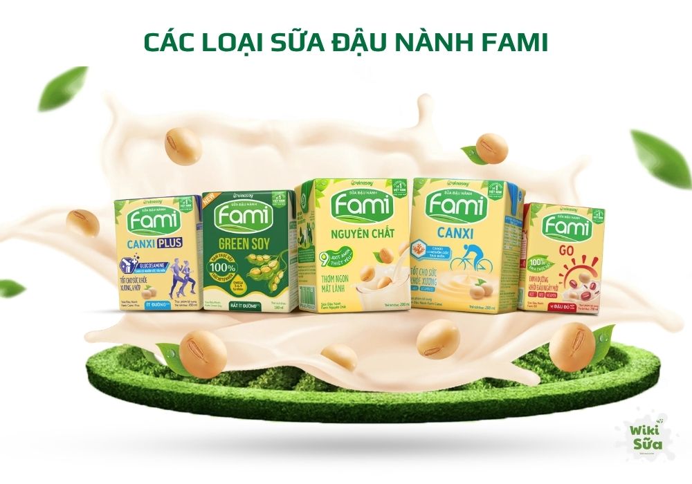 các loại sữa đậu nành fami