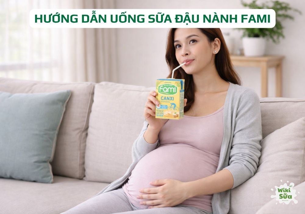 hướng dẫn mẹ bầu uống sữa đậu nành fami