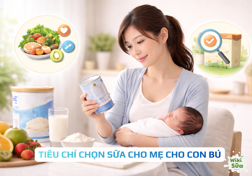 Một số tiêu chí chọn sữa cho mẹ cho con bú 