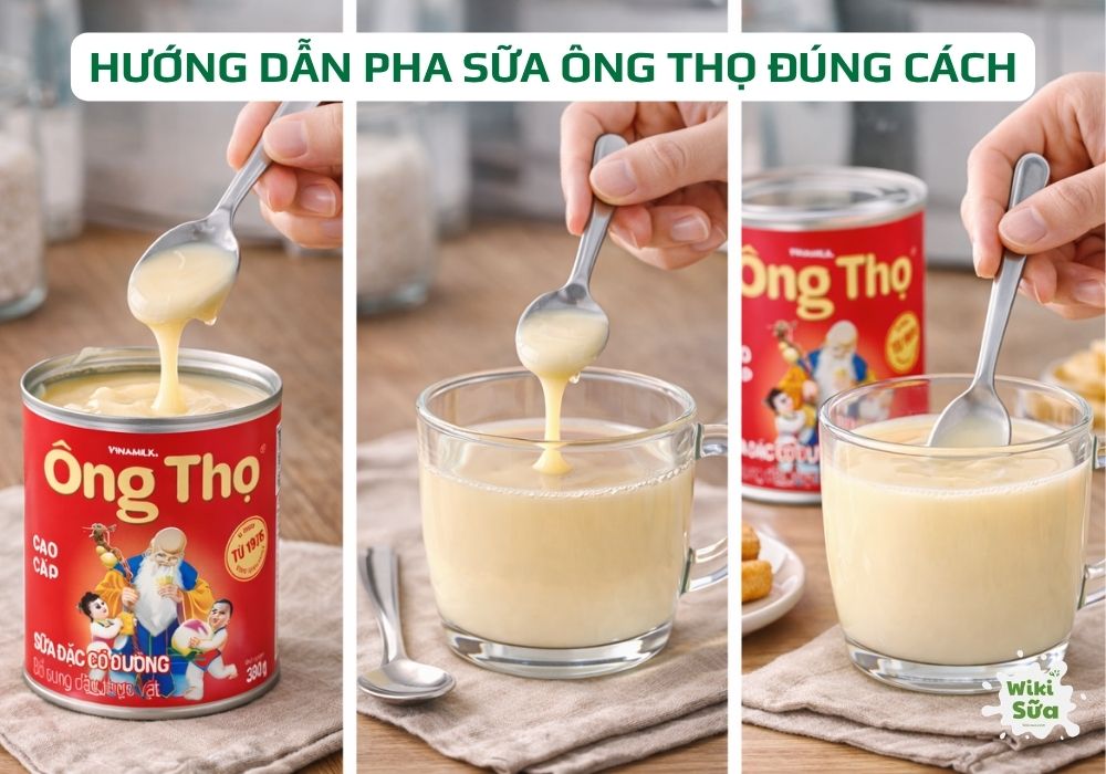 hướng dẫn cách pha sữa ông thọ đúng cách