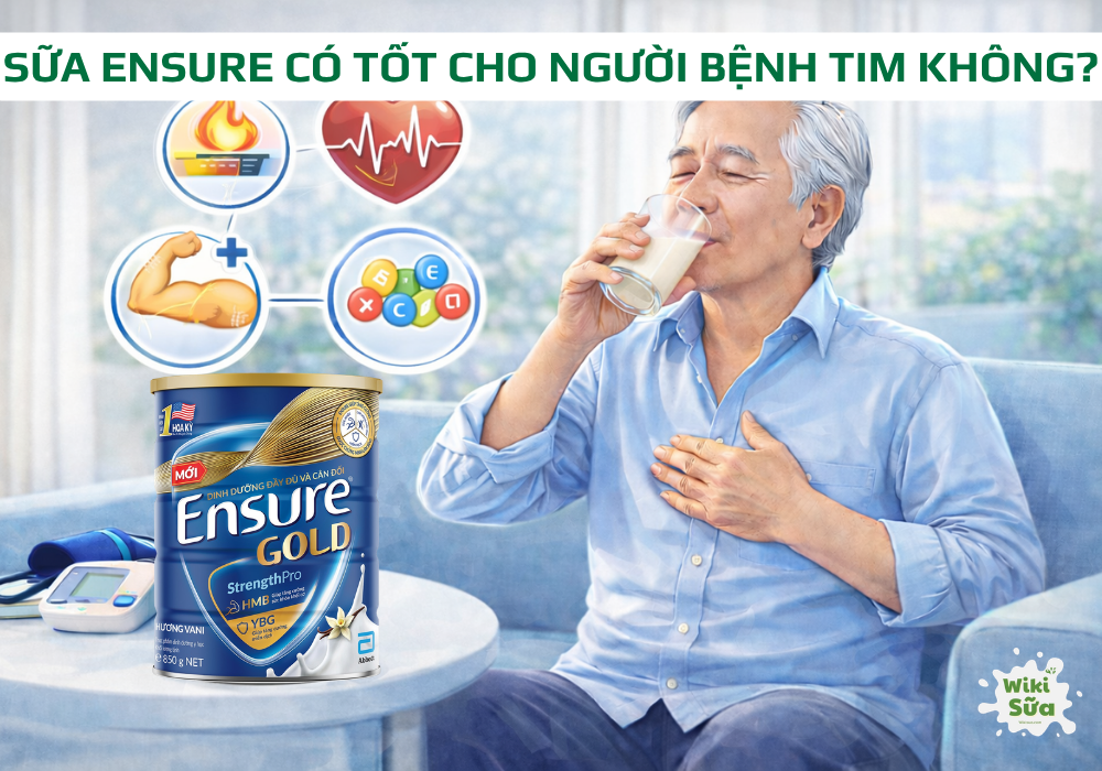 Người bệnh tim uống Ensure bổ sung dinh dưỡng hỗ trợ sức khỏe 