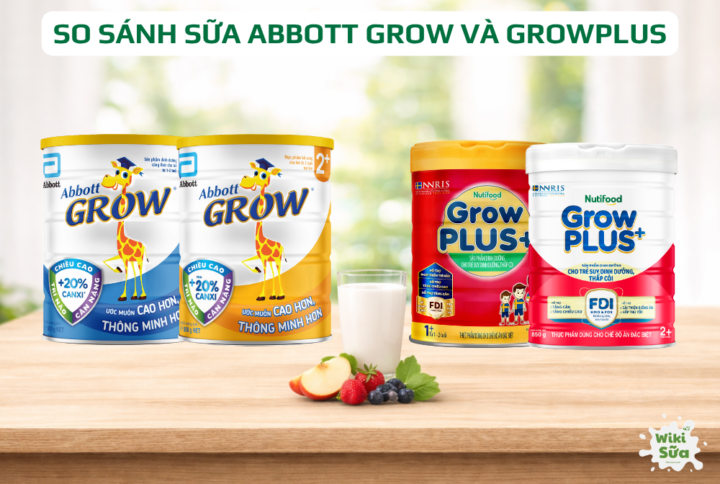 so sánh sữa abbott grow và growplus+