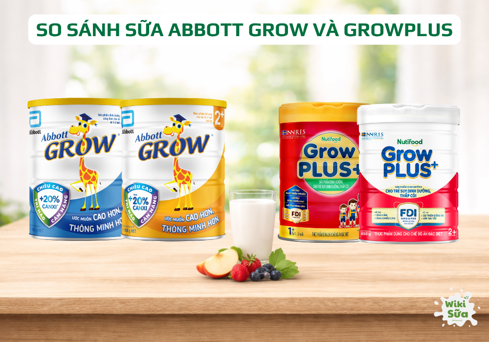 so sánh sữa abbott grow và growplus+
