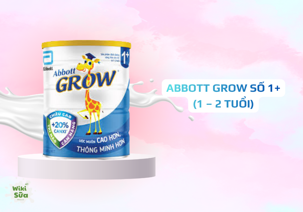 Abbott Grow 1+ – công thức G-Power giàu năng lượng, DHA và vitamin, hỗ trợ phát triển thể chất và trí não cho trẻ 1–2 tuổi. 