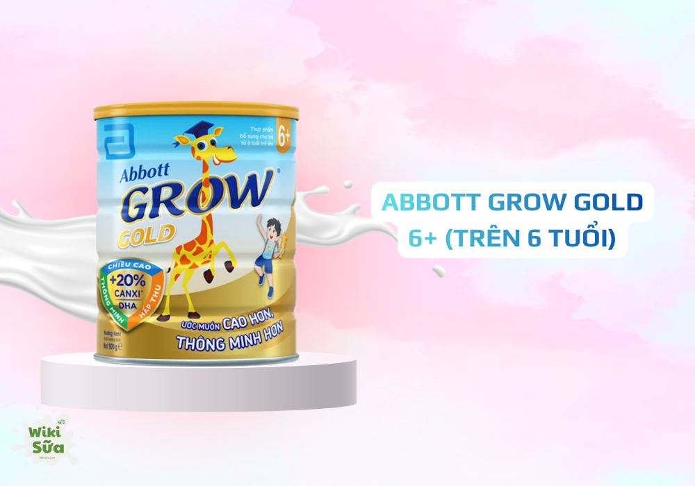 Abbott Grow Gold 6+ – công thức G-Power+ giàu đạm, DHA và vi chất, hỗ trợ học tập và phát triển toàn diện cho trẻ trên 6 tuổi. 