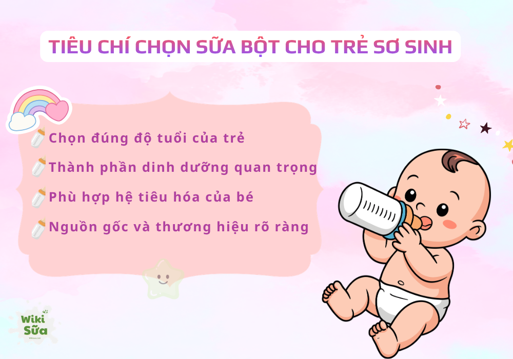 Tiêu chí chọn sữa bột cho trẻ sơ sinh 