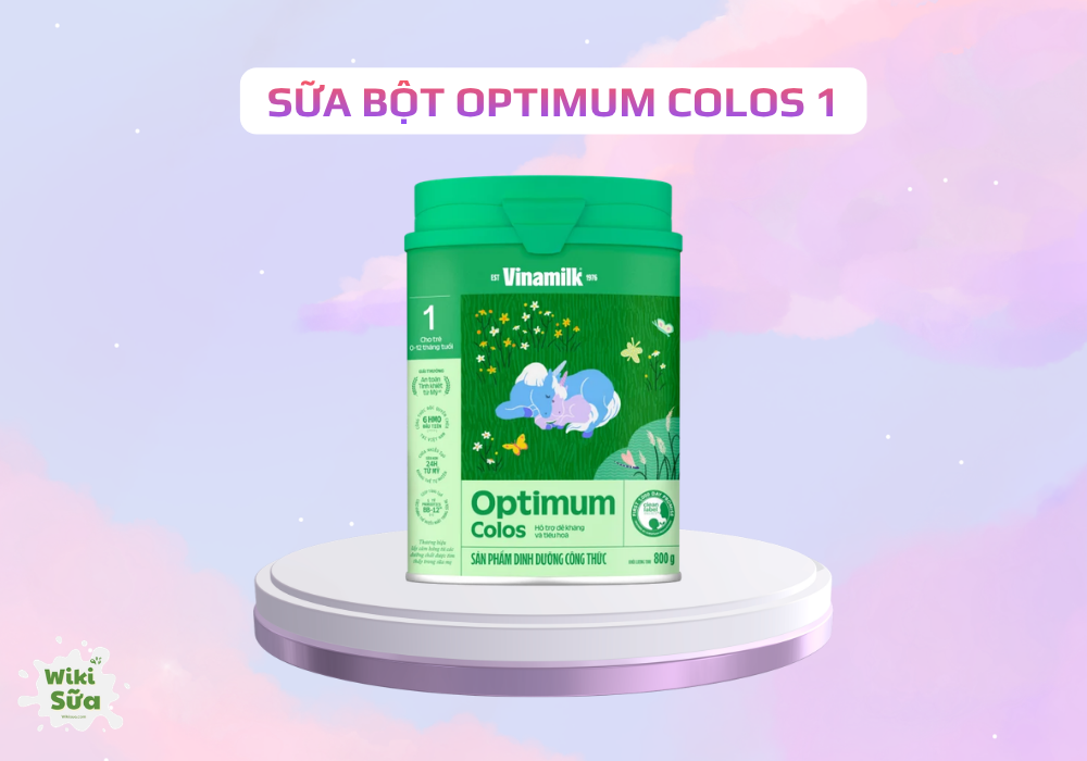 Sữa bột Optimum Colos 1 – nổi bật với sữa non 24h kết hợp 6 HMO giúp tăng cường miễn dịch cho bé. 