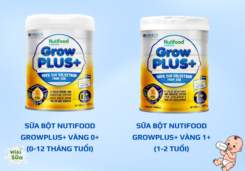 Một số dòng sữa công thức GrowPLUS+ Vàng giống sữa mẹ 