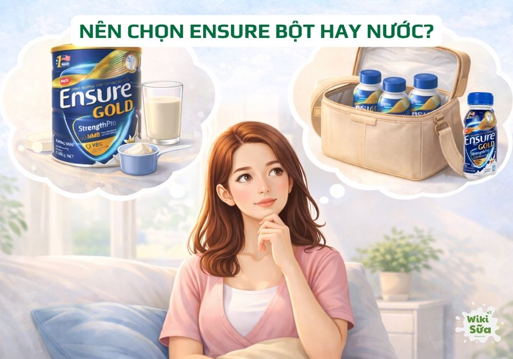 ensure bột và nước tốt cho mẹ sau sinh