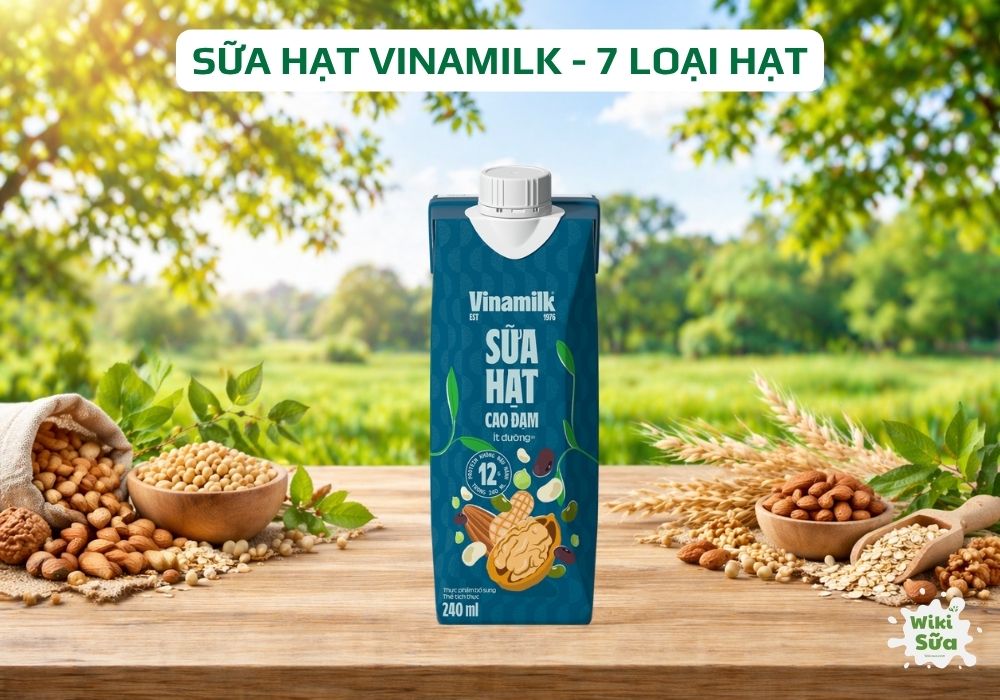 Sữa hạt Vinamilk 7 loại hạt, kết hợp từ nhiều loại hạt tự nhiên