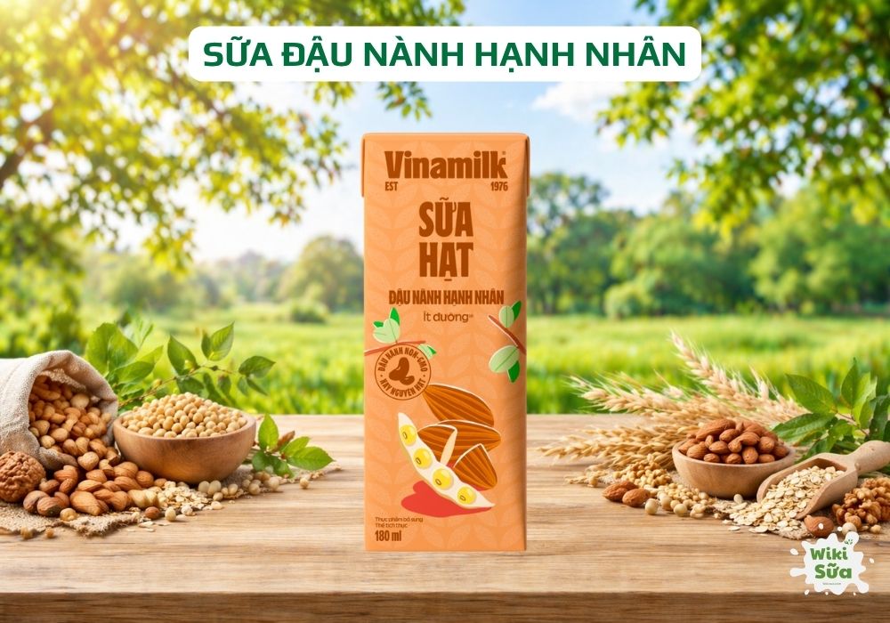 Sữa đậu nành hạnh nhân Vinamilk, vị béo nhẹ thanh dịu