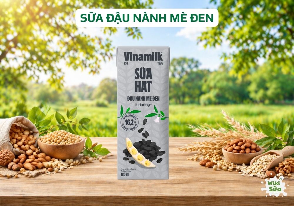 Sữa đậu nành mè đen Vinamilk, vị mè đen thơm đặc trưng