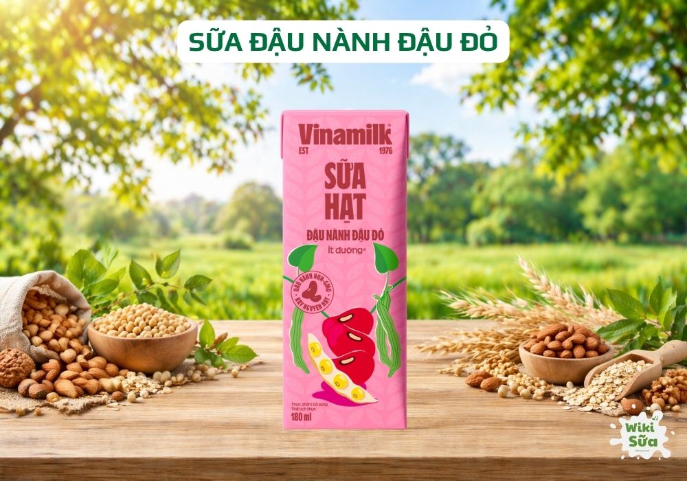 Sữa đậu nành đậu đỏ Vinamilk, vị đậu đỏ tự nhiên dễ uống