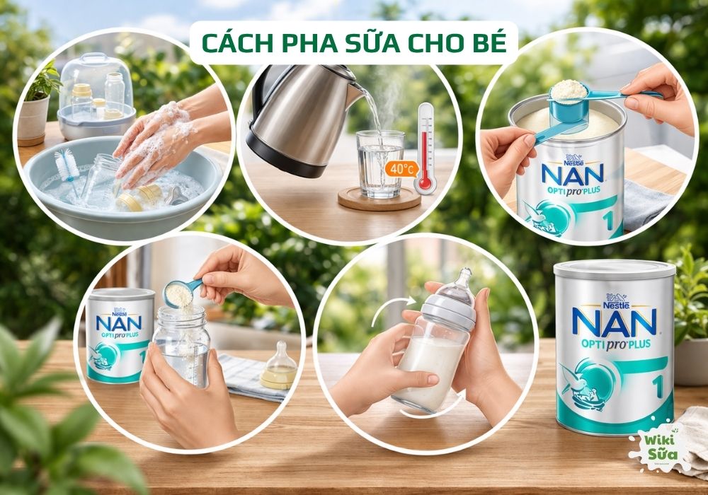 cách pha sữa cho bé chuẩn chuyên gia