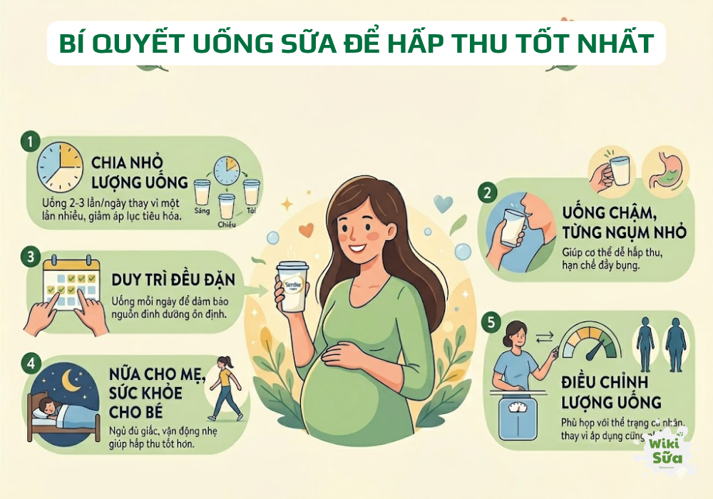 Cách uống sữa giúp mẹ bầu hấp thu dinh dưỡng