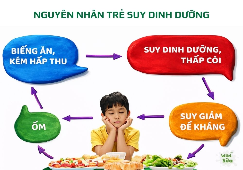 nguyên nhân trẻ bị suy dinh dưỡng