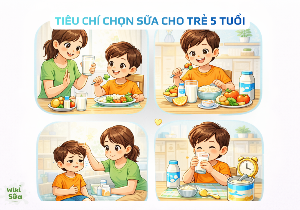 Tiêu chí chọn sữa tăng cân cho bé 5 tuổi 