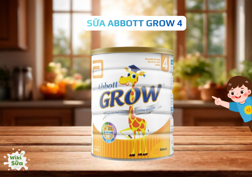 Sữa Abbott Grow 4 – giàu canxi và vitamin D giúp hỗ trợ phát triển chiều cao cho trẻ 5 tuổi. 
