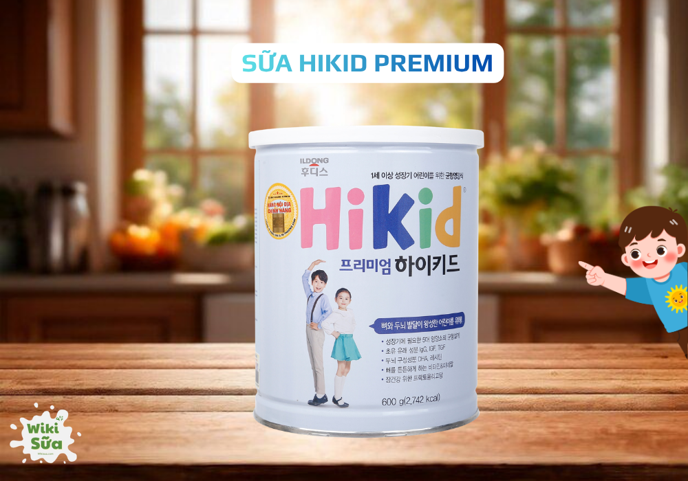 Sữa Hikid Premium – ít béo, giàu canxi giúp trẻ 5 tuổi phát triển chiều cao và kiểm soát cân nặng. 