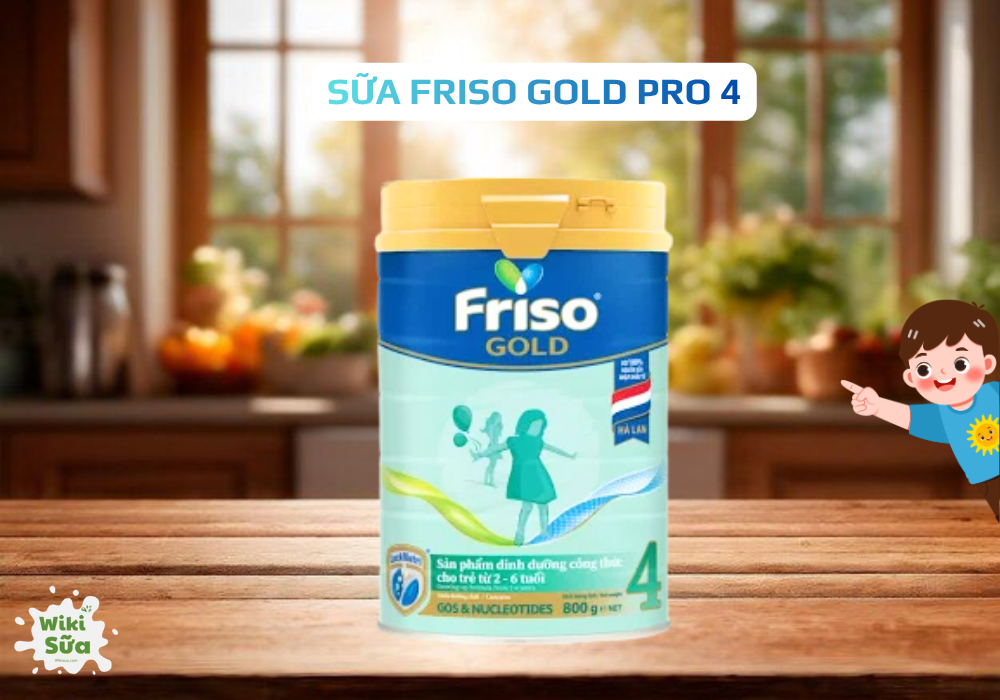 Sữa Friso Gold Pro 4 – đạm sữa mềm tự nhiên giúp trẻ 5 tuổi tiêu hóa tốt và hấp thu hiệu quả.