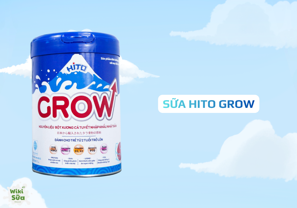 Sữa Hito Grow – canxi từ xương cá tuyết, D3 K2 kết hợp DHA và MCT hỗ trợ tăng chiều cao và phát triển toàn diện 
