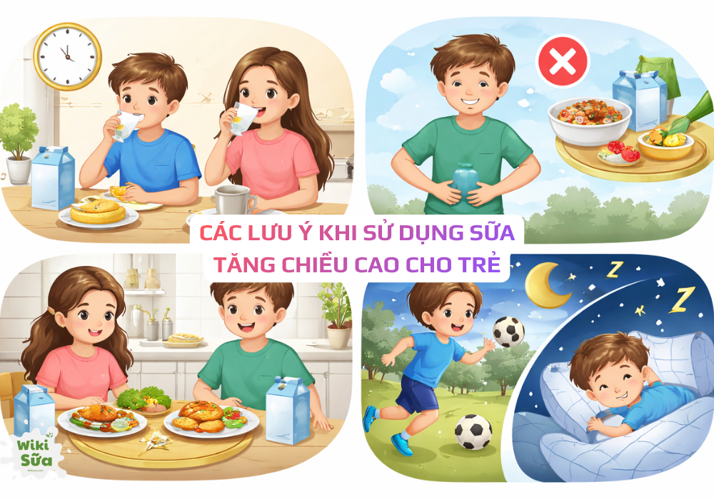 Các lưu ý khi sử dụng sữa tăng chiều cao cho trẻ