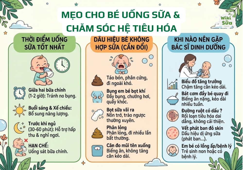cách chọn sữa tốt cho hệ tiêu hóa và tăng cân cho bé
