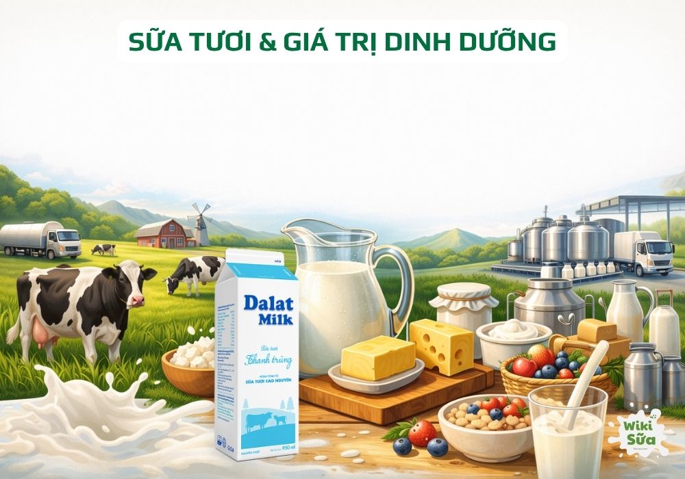 sữa tươi và giá trị dinh dưỡng