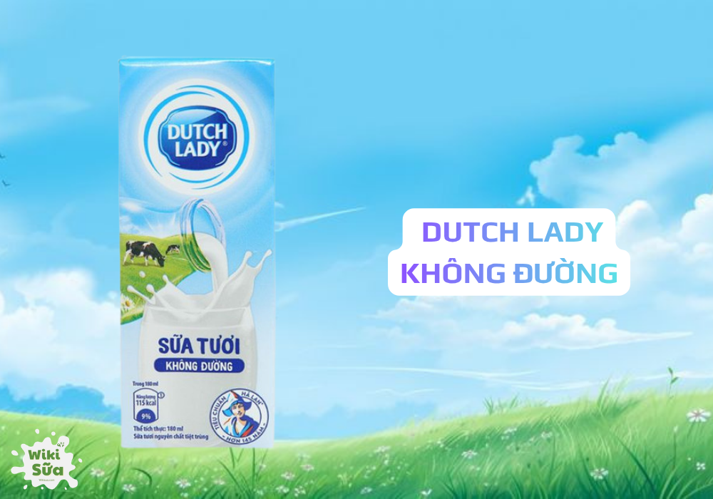 Dutch Lady – sữa không đường nổi bật với vị béo nhẹ, phù hợp mẹ bầu bị nghén. 