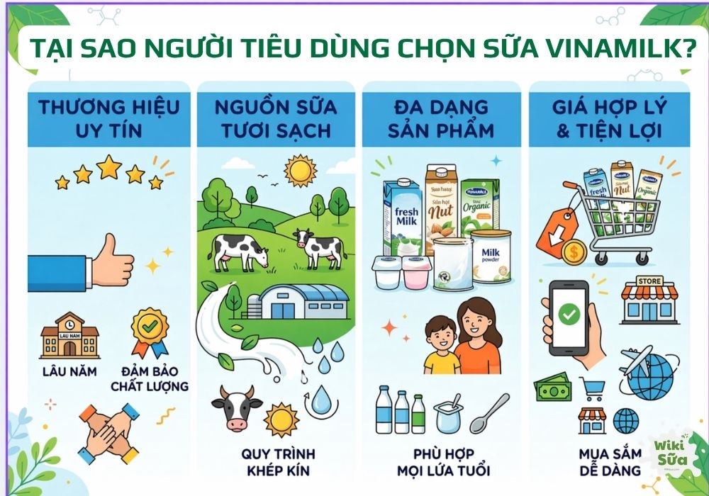 người tiêu dùng chọn sữa vinamilk vì uy tín, chất lượng