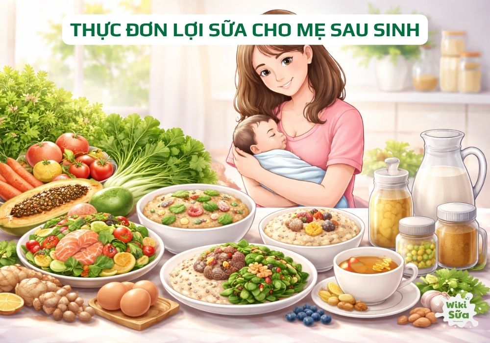 Thực đơn lợi sữa cho mẹ sau sinh