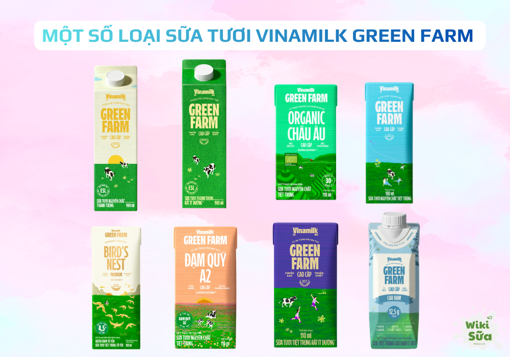 Một số loại sữa tươi Vinamilk Green Farm phù hợp cho trẻ trên 1 tuổi 