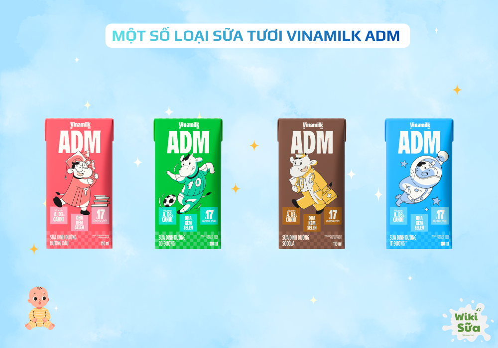 Một số loại sữa tươi Vinamilk ADM phù hợp cho trẻ trên 1 tuổi 