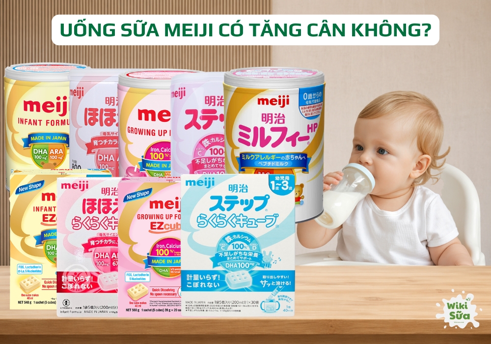 Giải đáp chi tiết cho cha mẹ uống sữa Meiji có tăng cân không