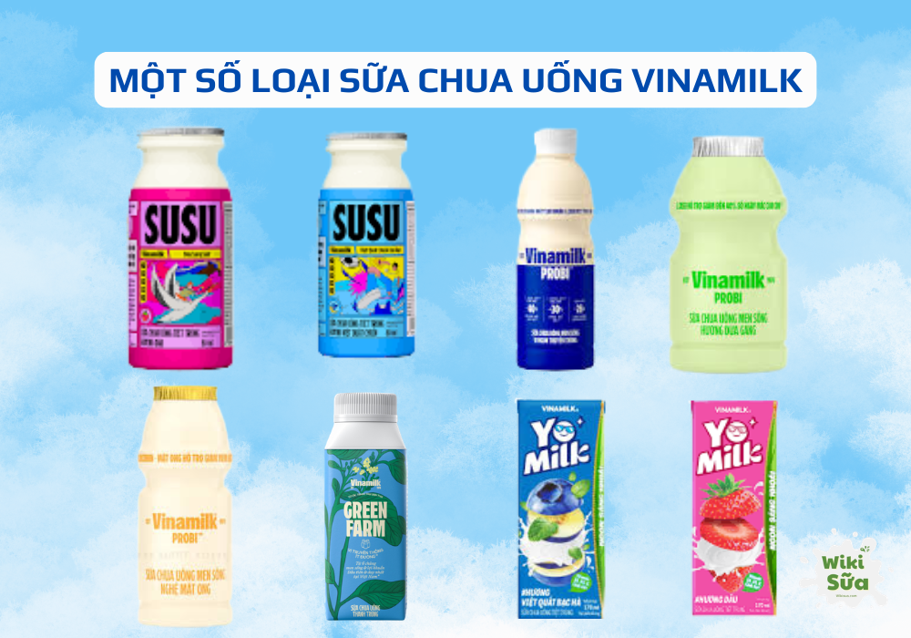 Một số loại sữa chua uống Vinamilk 