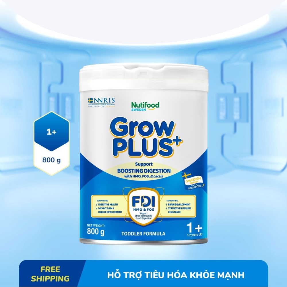 Sữa bột GrowPLUS+ Tiêu Hóa Lon 800g 1+ dành cho bé trên 1 tuổi