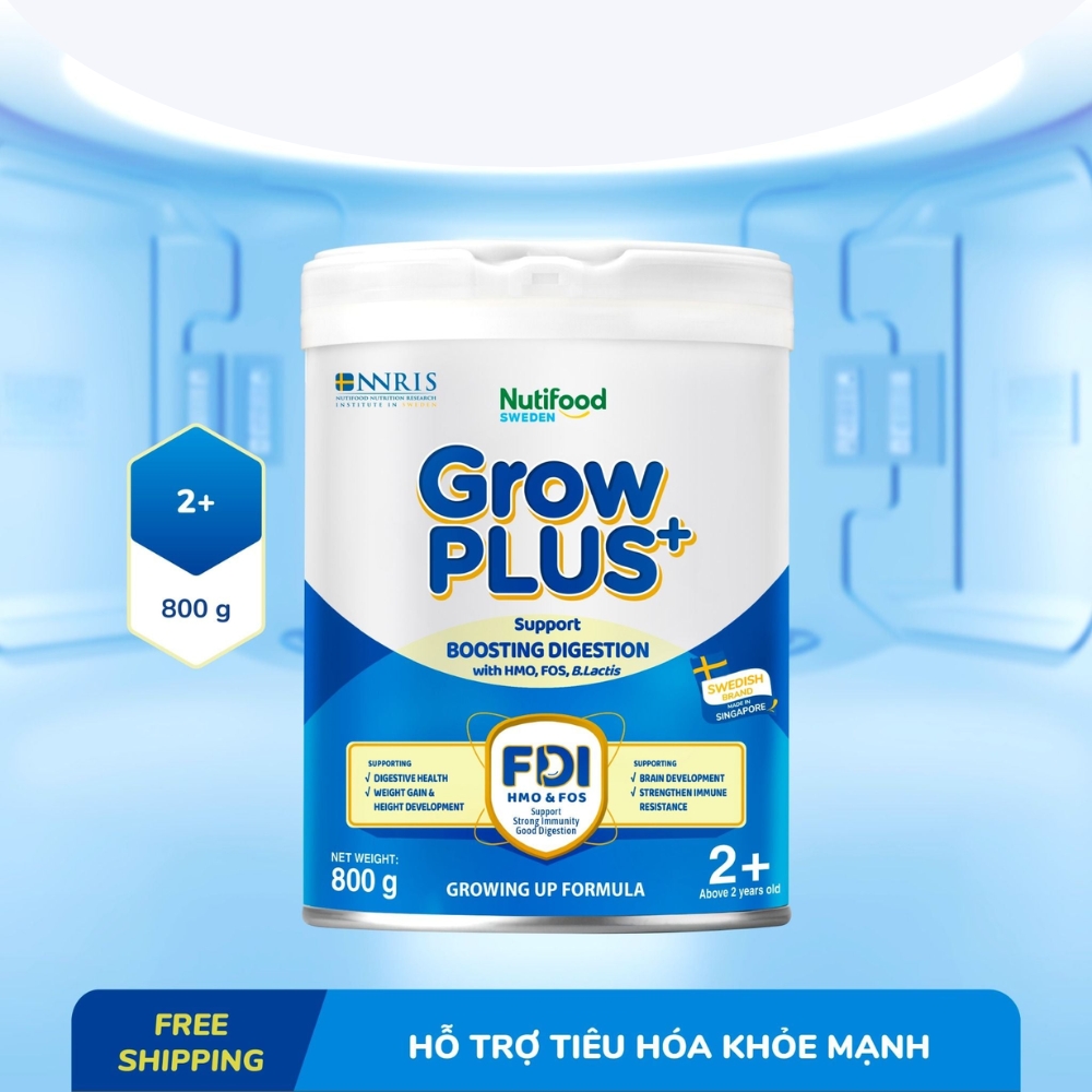 Sữa bột GrowPLUS+ Tiêu Hóa 2+ Lon 800g dành cho bé trên 2 tuổi
