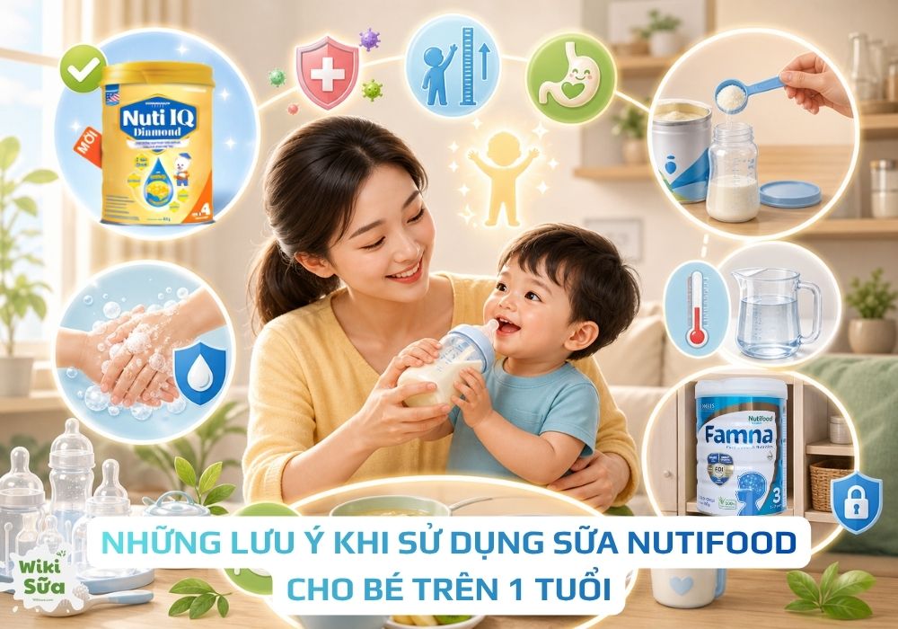 Những lưu ý khi sử dụng sữa Nutifood cho bé trên 1 tuổi 