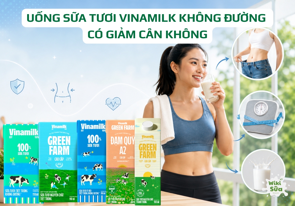 uống sữa tươi vinamilk không đường có giảm cân không